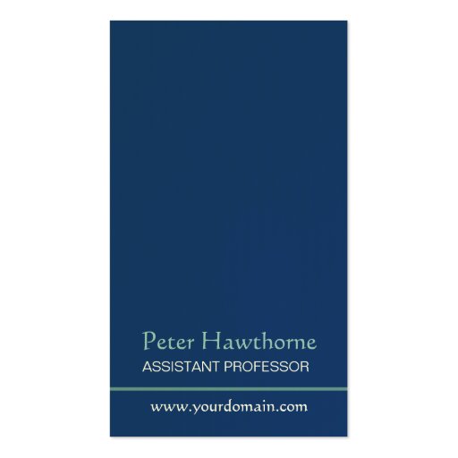 Blue Minimalist Minimal Plain Professional Design Business Cards (front side)