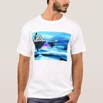 Blue mirrored Planet t-shirts