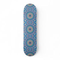 Blue Mixed Media Mandala Skateboard Decks