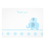 Blue Mod Elephant Flat Thank You notes Invites