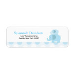 Blue Mod Elephants Custom Address Label (30)