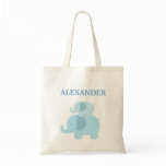 Blue Mod Elephants Diaper Tote Bag - add a NAME!