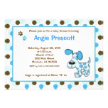 Blue Mod Puppy 5x7 Baby Shower Invitations