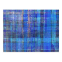 Blue Modern Abstract Art Postcard postcards
