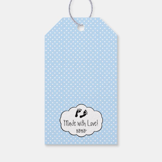 Blue Modern Baby Shower Thank You With Swiss Dots Pack Of Gift Tags-1