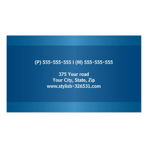 Blue modern generic simple masculine personal business card (back side)