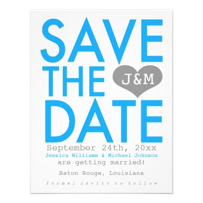 Blue Modern Save the Date Invitations