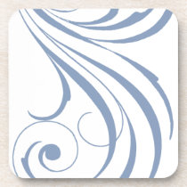 Blue Modern Swirl Coaster Set