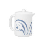 Blue Modern Swirl Tea Pot
