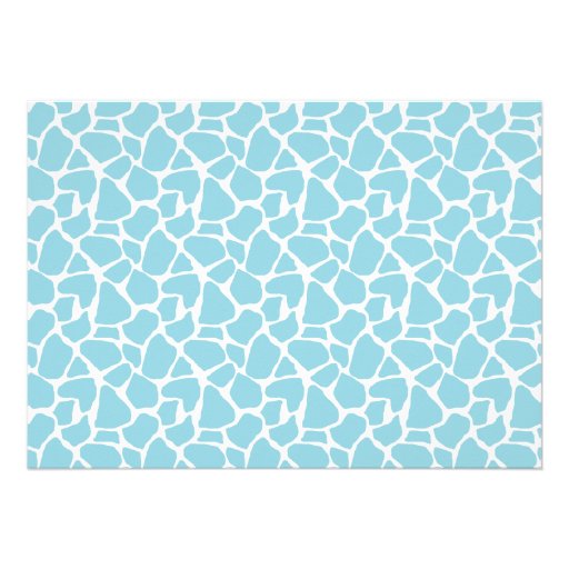 Blue Mom and Baby Giraffe Baby Shower Custom Invitation