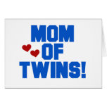 Blue Mom of Twins Greeting Cards
