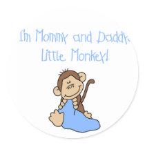 Blue Mommy and Daddy's Monkey stickers by toddlersplace Blue Mommy and Daddy's Monkey stickers
