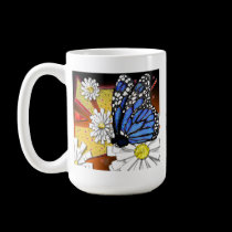 blue monarch mugs by wolffreeborn blue monarch mugs