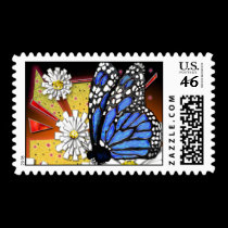 blue monarch postage