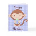 Blue Monkey Birthday cards