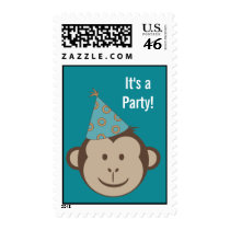 Blue Monkey Birthday Postage postage
