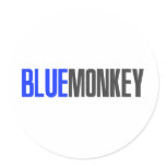 Blue Monkey Round Sticker