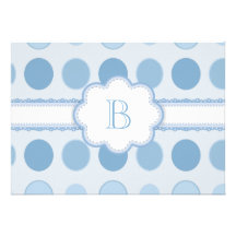 Blue Monogram  Baby Shower Invitation