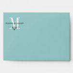Blue Monogram Chandelier A7 Envelopes