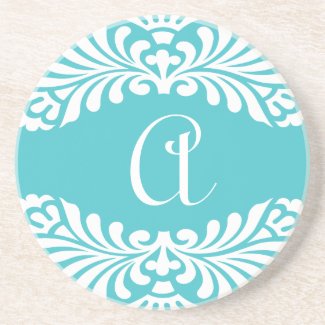 Blue Monogram Coasters coaster