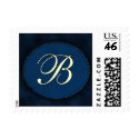 Blue monogram in Oval - white font - letter B postage by aslentz Blue monogram in Oval - white font - letter B postage