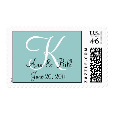 Blue Monogram K First Names and Date Stamp