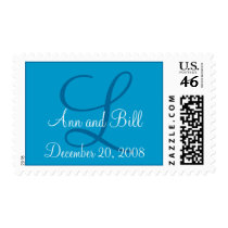 Blue Monogram L, First Names and Date Stamp