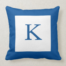 Blue Monogram Pillow