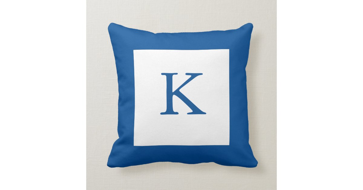 Blue Monogram Pillow Zazzle