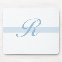 Blue Monogram R mousepads