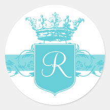 Blue Monogram Stickers