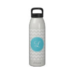 Blue Monogram with Chevron Water Bottle