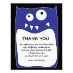 Blue Monster Bash Thank You Card (Flat) Personalized Invitations