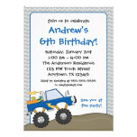 Blue Monster Truck Birthday Invitations