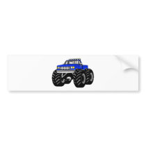 BLUE MONSTER TRUCK BUMPER STICKER