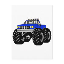 BLUE MONSTER TRUCK POSTCARD