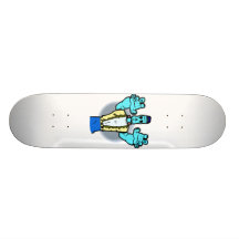 blue monster walking hands up halloween custom skateboard