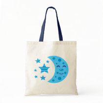 Blue Moon and Striped Stars Canvas Bag