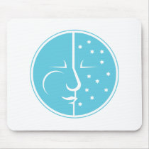 Blue Moon and the Stars Mouse Pad
