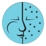 Blue Moon and the Stars Round Stickers