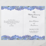Blue Moon Folded Floral Wedding Program Template Personalized Flyer