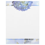 Blue Moon Hydrangea Decorated Blank Paper Letterhead