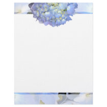 Blue Moon Hydrangea Decorated Blank Paper Letterhead