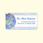 Blue Moon Hydrangea Single Name Address Label labels