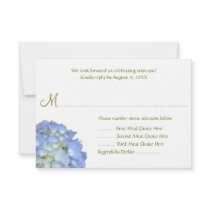 Blue Moon Menu Selection Wedding Reply Card Personalized Invitation
