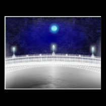 BLUE MOON OVER THE HAPENNY BRIDGE postcards