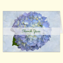 Blue Moon Thank You, Folded Hydrangea Note Card cards