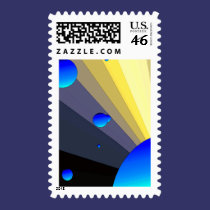 Blue Moons Postage Stamp by KingDaddy Blue Moons Postage Stamp