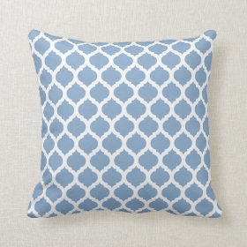 Blue Moroccan Pattern Throw Pillow Pillows