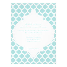 Blue Moroccan Pattern Wedding Invitations